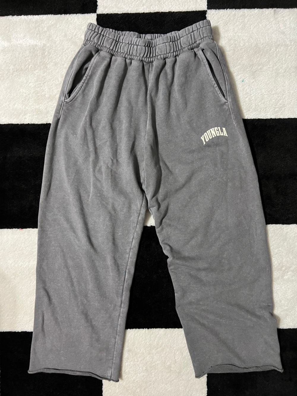 YoungLA Washed Gray Relaxed-Fit Sweatpants